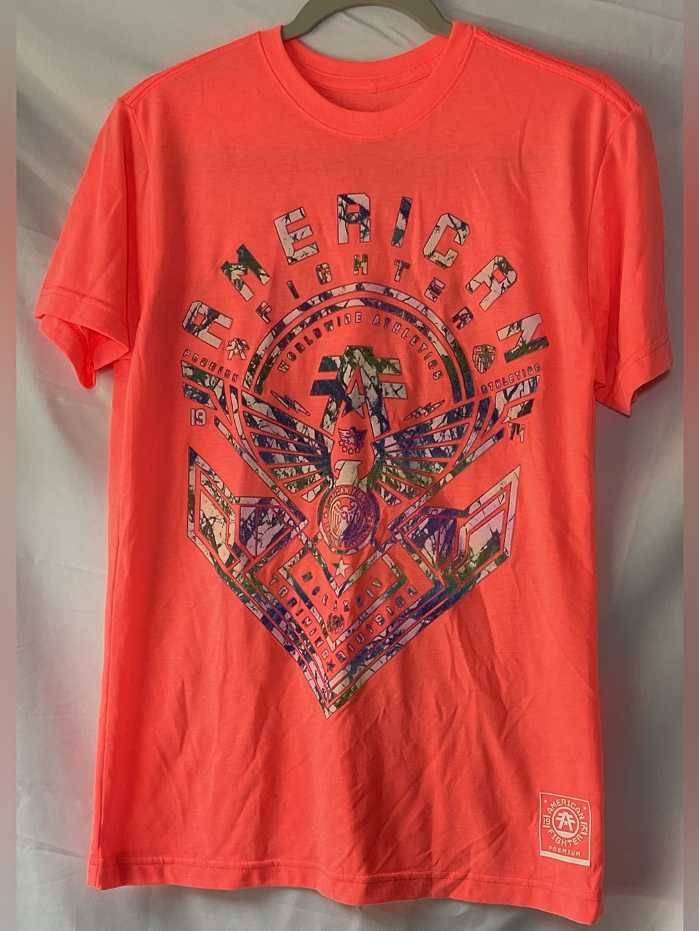 American Fighter Neon Coral Short Sleeve Graphic Tee